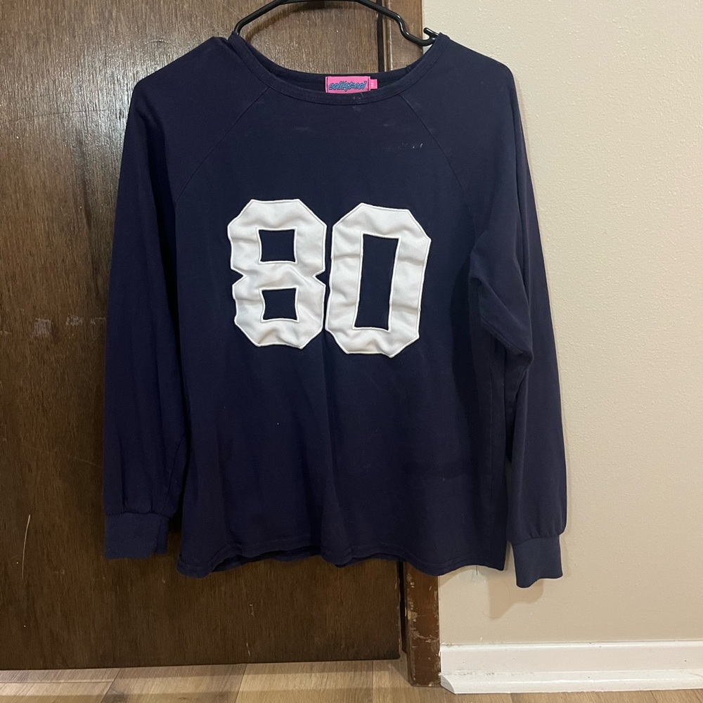 Edikted Kids Long Sleeve Shirt in Navy with White Number